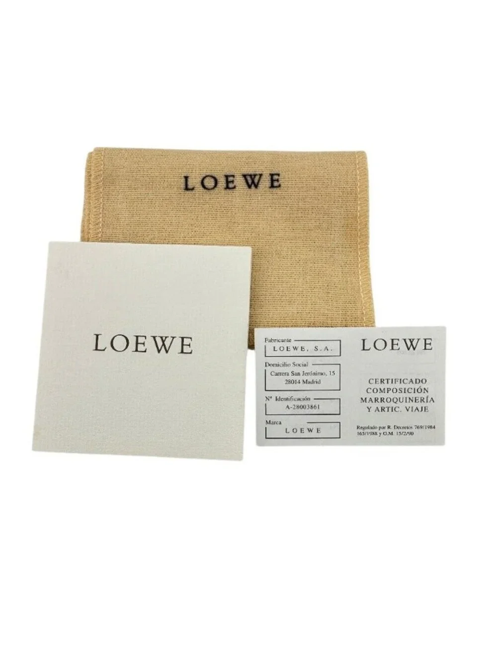 Loewe Logo Icon Anagram Leather Compact Wallet Bifold